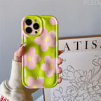 Protective Apple iPhone Back Cover - Cute Green Meteorite Chic Pink Floral Flower iPhone Silicone Soft Case
