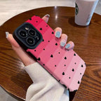 Protective Apple iPhone Back Cover - Gradient Red Heart Textured iPhone Soft Silicone Case