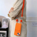 Protective Apple iPhone Back Cover - New Crossbody Card Holder Wallet Lanyard iPhone Soft Silicone Case - Style 3