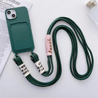 Protective Apple iPhone Back Cover - New Crossbody Card Holder Wallet Lanyard iPhone Soft Silicone Case - Style 5