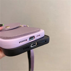 Crossbody Wallet iPhone Silicone Rubber Soft Case