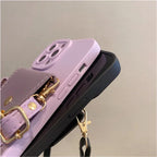 Protective Apple iPhone Back Cover - Crossbody Wallet iPhone Silicone Rubber Soft Case - Style 7