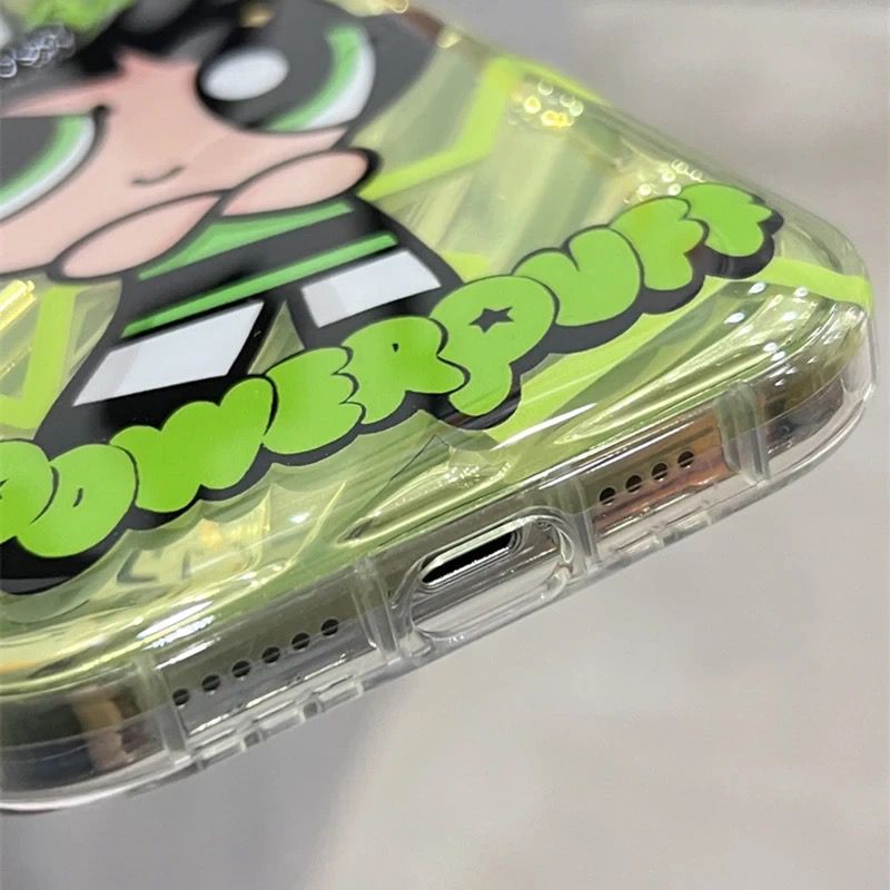 Protective Apple iPhone Back Cover - Powerpuff Girls With Sunglasses Bracket Phone Holders iPhone Soft Case - Style 9
