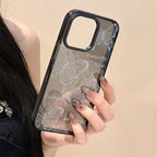 Protective Apple iPhone Back Cover - B/W Butterfly With Lanyard Charm Bracelet iPhone Soft Case - Style 2