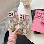 Protective Apple iPhone Back Cover - Tulip Mirror iPhone Silicone Soft Case - Style 2