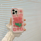 Protective Apple iPhone Back Cover - New Pink Tulip Holder iPhone Soft Silicone Case - Style 5