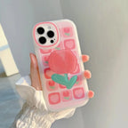 Protective Apple iPhone Back Cover - New Pink Tulip Holder iPhone Soft Silicone Case