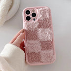 Protective Apple iPhone Back Cover - Warm Plush Fabric Fur iPhone Soft Silicone Case - Style 6