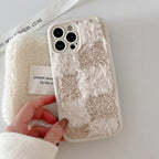 Protective Apple iPhone Back Cover - Warm Plush Fabric Fur iPhone Soft Silicone Case - Style 5