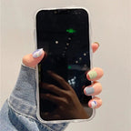 Protective Apple iPhone Back Cover - Pink Laser Floral Flowers Holographic iPhone Soft Silicone Case - Style 2