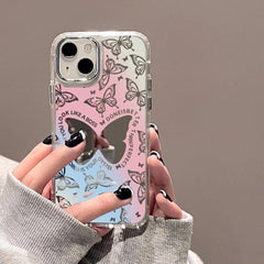 iPhone Colorful Butterflies Mirror Hybrid Silicone Case