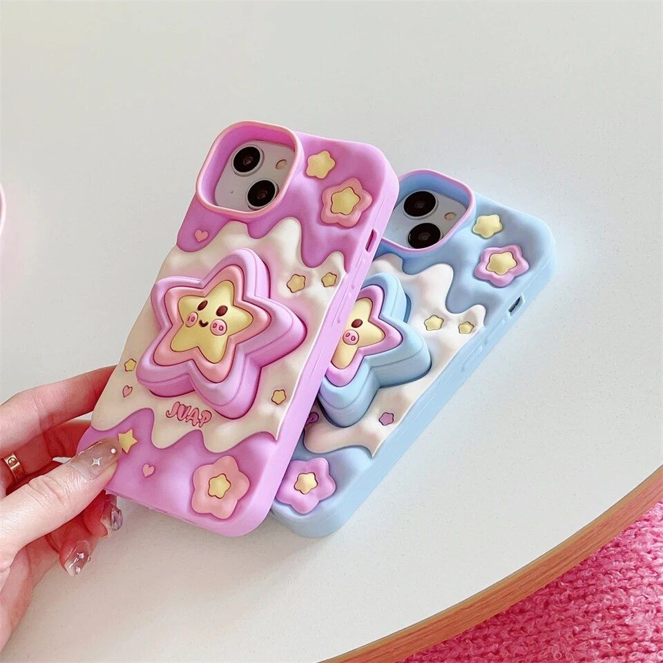 New Star Holder Rubber Silicone Case Mobile Case by CoverMeUp - Style 4