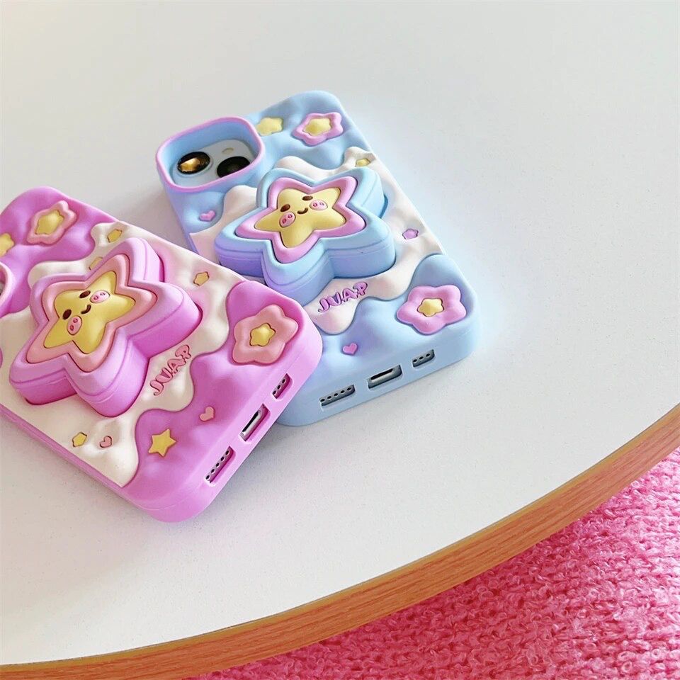 New Star Holder Rubber Silicone Case Mobile Case by CoverMeUp - Style 3