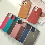 Protective Apple iPhone Back Cover - New Luxury Leather Metal Initial Soft iPhone Case