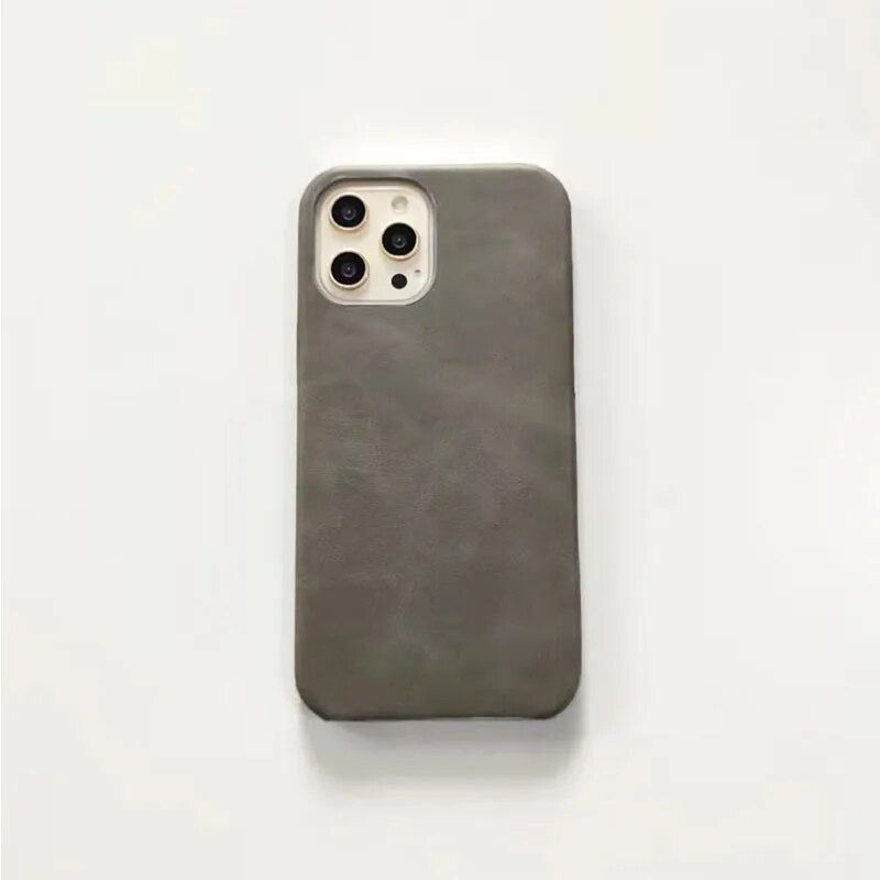 Protective Apple iPhone Back Cover - New Luxury Leather Metal Initial Soft iPhone Case - Style 4