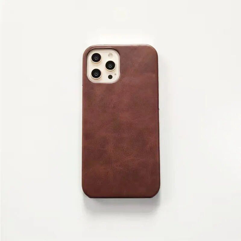Protective Apple iPhone Back Cover - New Luxury Leather Metal Initial Soft iPhone Case - Style 6