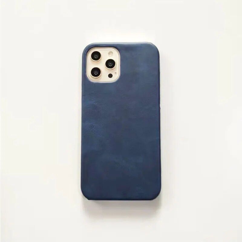 Protective Apple iPhone Back Cover - New Luxury Leather Metal Initial Soft iPhone Case - Style 9