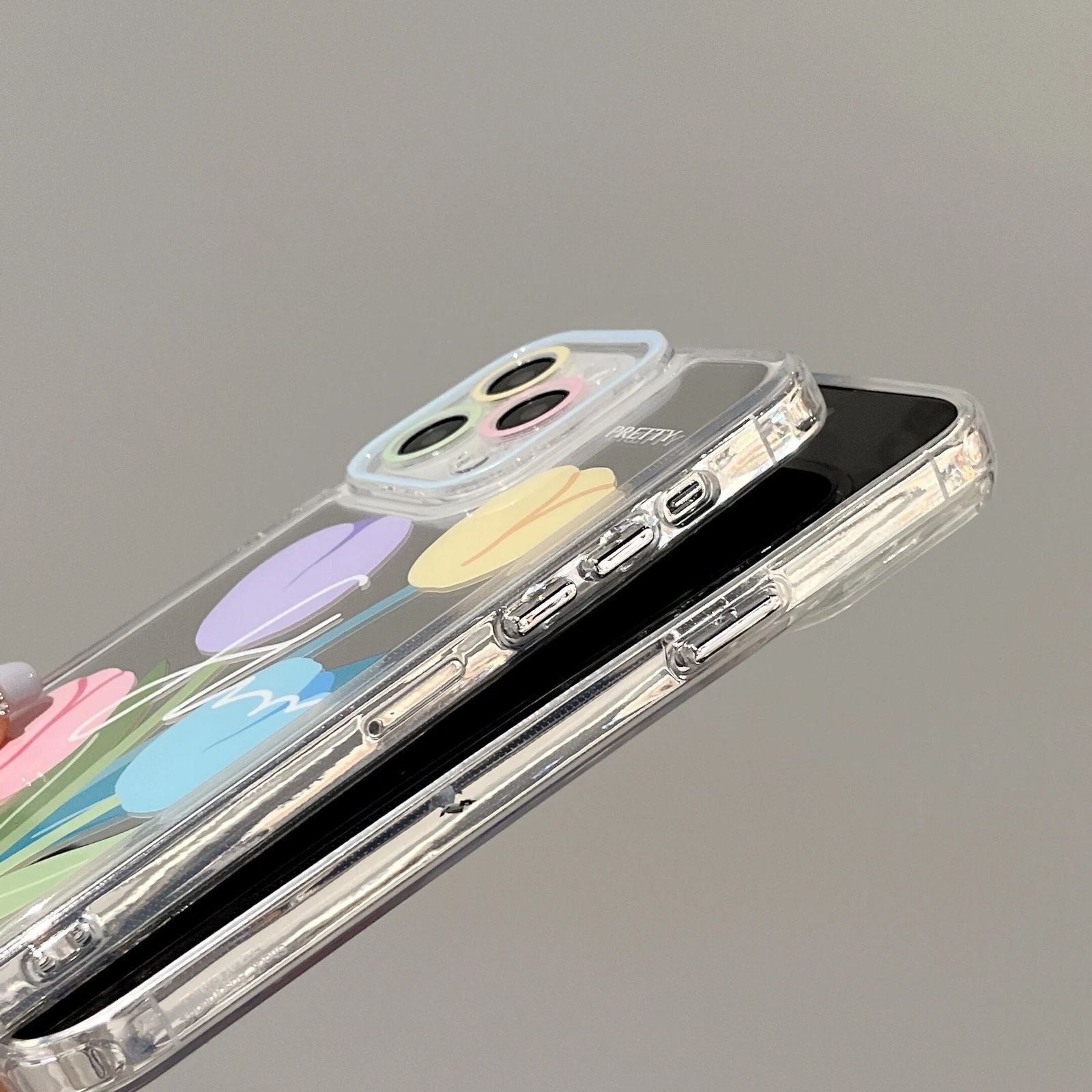 Tulip Floral Mirror iPhone Hybrid Silicone Case
