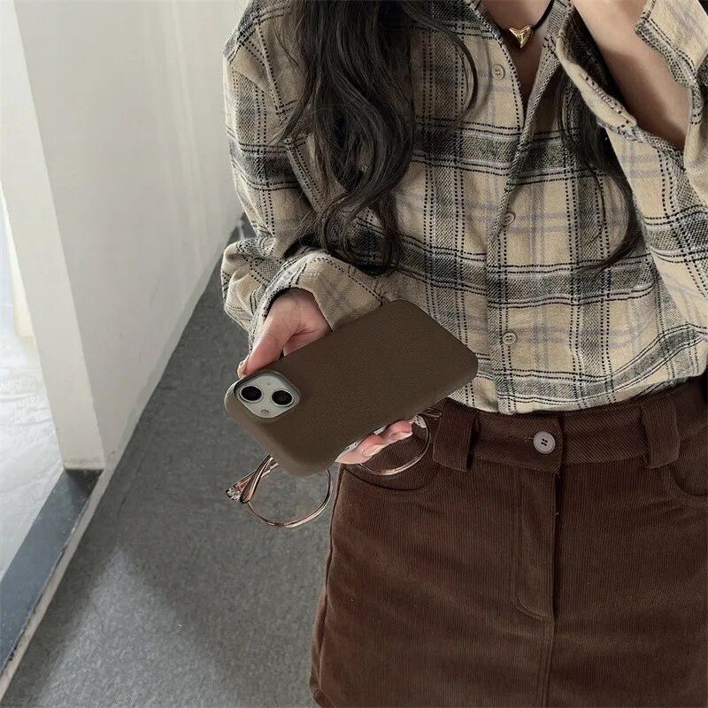 Protective Apple iPhone Back Cover - Luxury Leather Matte iPhone Protective Case - Style 6