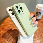 Protective Apple iPhone Back Cover - Armor Shockproof Textured Weave Matte iPhone Soft Silicone Case