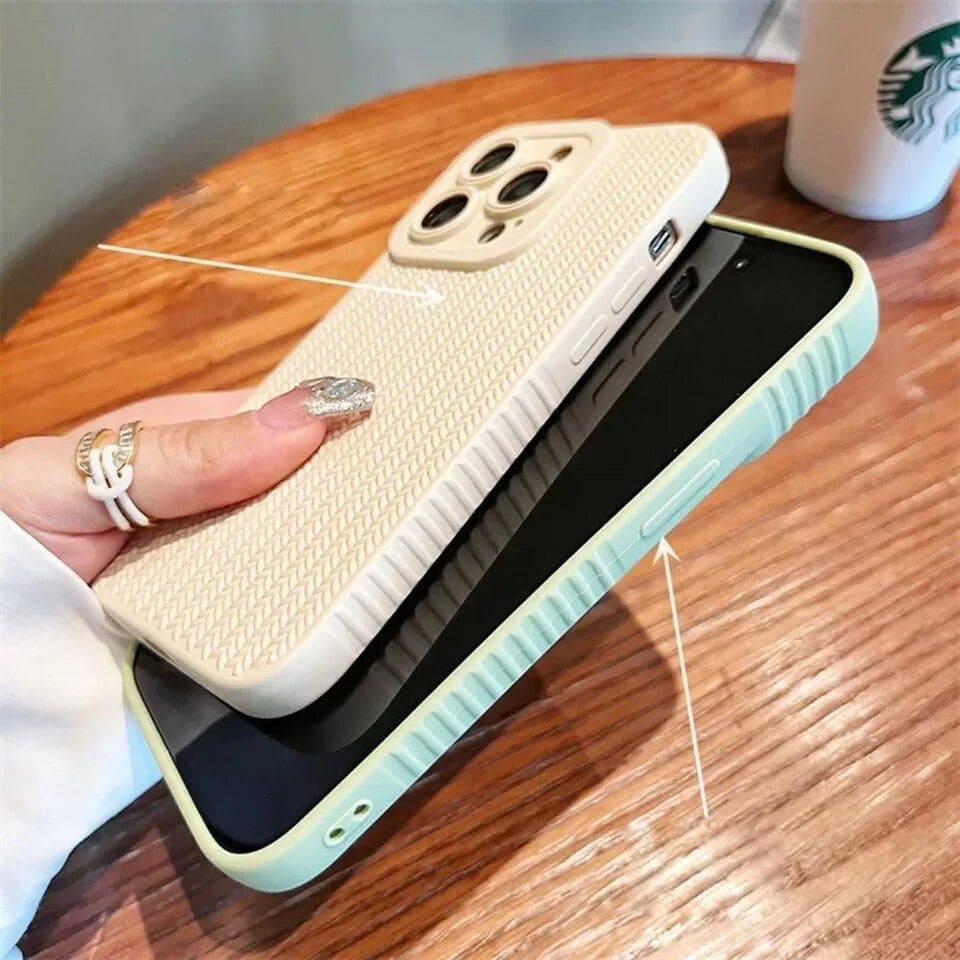 Armor Shockproof Textured Weave Matte iPhone Soft Silicone Case