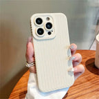 Protective Apple iPhone Back Cover - Armor Shockproof Textured Weave Matte iPhone Soft Silicone Case - Style 7