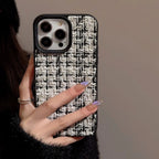 Protective Apple iPhone Back Cover - Woven Warm Fabric Grid iPhone Bumper Soft Silicone Case - Style 3