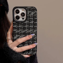 Woven Warm Fabric Grid iPhone Bumper Soft Silicone Case