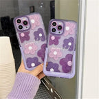 Floral Purple Holder Stand Semi-Transparent iPhone Case