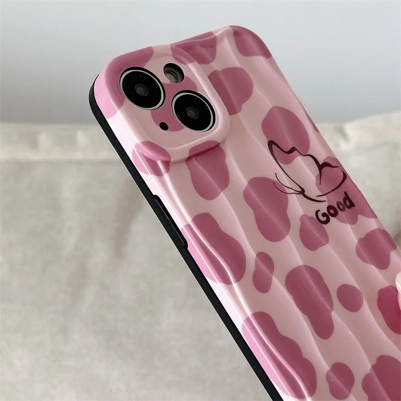 Protective Apple iPhone Back Cover - Pink Good Leopard Textured iPhone Soft Silicone Case - Style 4