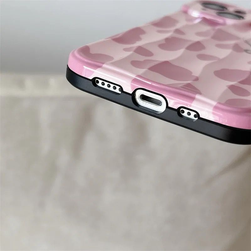 Protective Apple iPhone Back Cover - Pink Good Leopard Textured iPhone Soft Silicone Case - Style 5