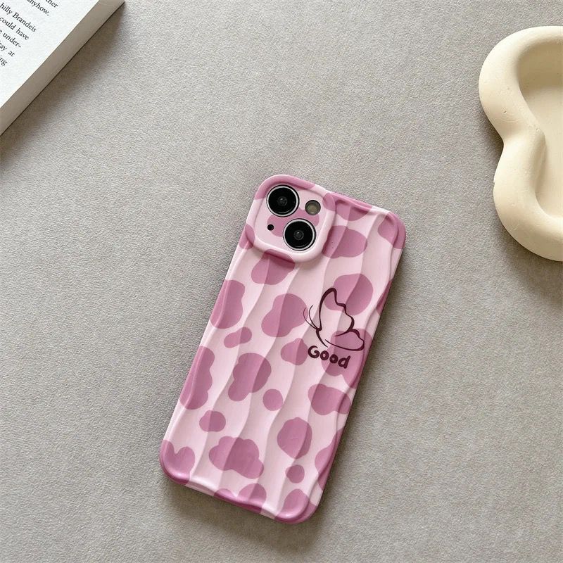 Protective Apple iPhone Back Cover - Pink Good Leopard Textured iPhone Soft Silicone Case