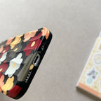 Protective Apple iPhone Back Cover - Black With Colorful Floral Flowers Textured Soft Silicone iPhone Case - Style 7