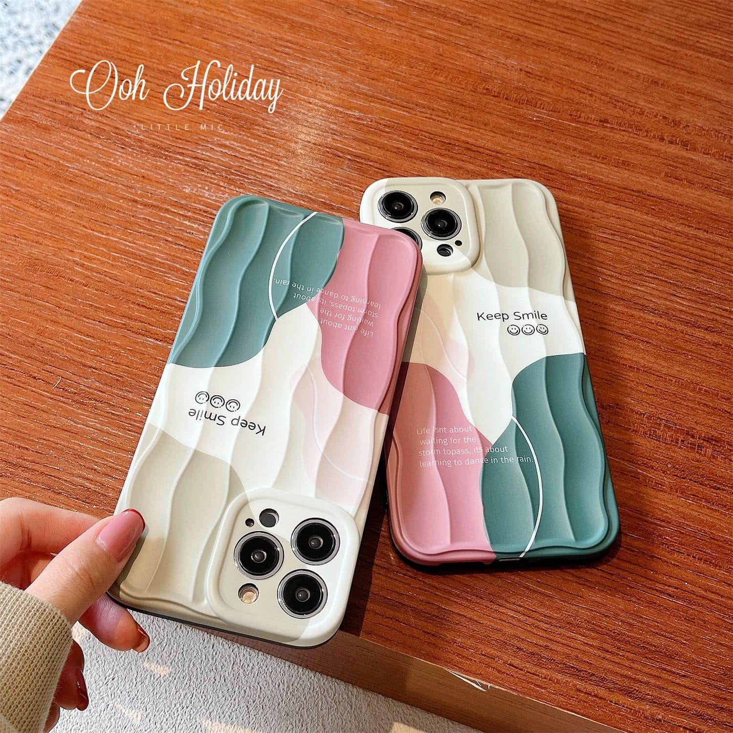 Protective Apple iPhone Back Cover - Aesthetic Keep Smile Textured Soft Silicone iPhone Case - Style 3