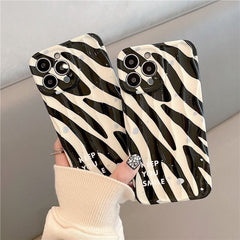 Zebra Keep You Smile Textured Soft Silicone iPhone Case