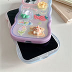 3D Tulip Floral Characters Laser Holographic Holder Stand iPhone Soft Silicone Case
