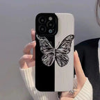 Samsung B/W Butterfly Textured Silicone Case Mobile Case by CoverMeUp - Style 5
