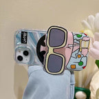 Shin Chan With 3D Sunglasses Bracket Phone Holder iPhone Soft Case