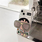 Shin Chan With 3D Sunglasses Bracket Phone Holder iPhone Soft Case