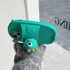 3D Green Dinosaur Phone Holder Rubber Silicone Case
