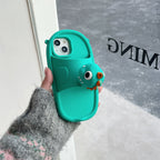 3D Green Dinosaur Phone Holder Rubber Silicone Case