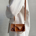 Protective Apple iPhone Back Cover - Luxury Heart Wallet Crossbody Bracelet Lanyard iPhone Rubber Silicone Case