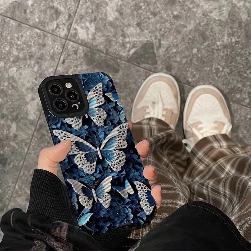 Protective Apple iPhone Back Cover - New Butterfly iPhone Textured Soft Silicone Case - Style 3