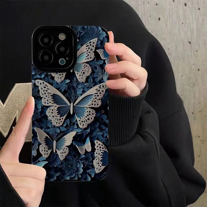 Protective Apple iPhone Back Cover - New Butterfly iPhone Textured Soft Silicone Case