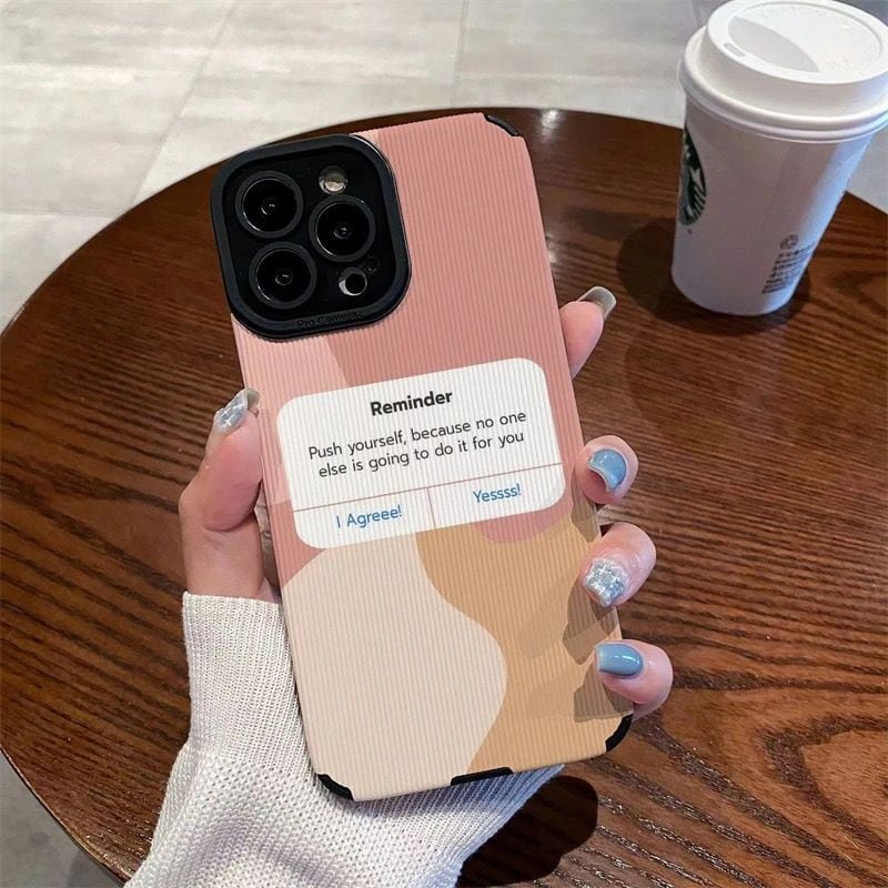 Protective Apple iPhone Back Cover - Positive Motivational Quote iPhone Textured Soft Silicone Case - Style 3