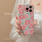 Protective Apple iPhone Back Cover - Pink Cute Floral Flowers iPhone Silicone Case - Style 3