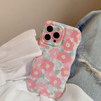 Protective Apple iPhone Back Cover - Pink Cute Floral Flowers iPhone Silicone Case
