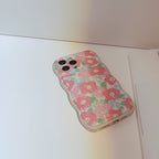 Protective Apple iPhone Back Cover - Pink Cute Floral Flowers iPhone Silicone Case - Style 4