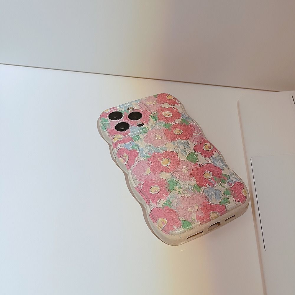 Protective Apple iPhone Back Cover - Pink Cute Floral Flowers iPhone Silicone Case - Style 4