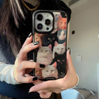 Protective Apple iPhone Back Cover - Cute Cat Designer SIlicon Case for iPhone 14 Pro Max - Style 3
